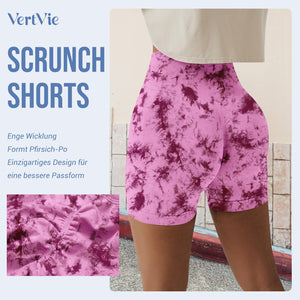 Vertvie Scrunch Butt Women's Sports Shorts, Cycling Shorts Push Up Leggings Short High Waist Yoga Shorts Opaque Seamless Tights Shorts Anti Cellulite