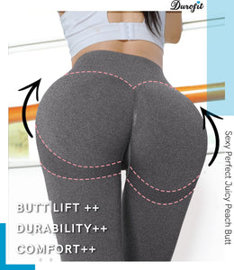 DUROFIT Push Up Legging Sport Femme Anti Cellulite Pantalon Compression Yoga Pants Butt Lift Legging Taille Haute Fitness Gym Jogging Running Course Exercice