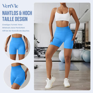 Vertvie Scrunch Butt Women's Sports Shorts, Cycling Shorts Push Up Leggings Short High Waist Yoga Shorts Opaque Seamless Tights Shorts Anti Cellulite