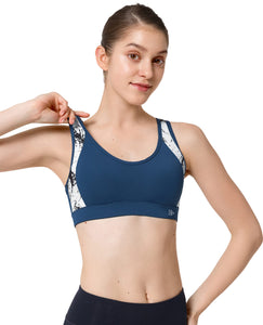 Yvette Soutien Gorge de Sport Femme Dos Croisé Maintien Élevé Grande Taille Brassière sans Armature avec Coussinets Course Tennis Fitness - fitnessterapy