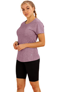 icyzone Women's Short Sleeve Quick Dry Fitness Running Tops, Pack of 3