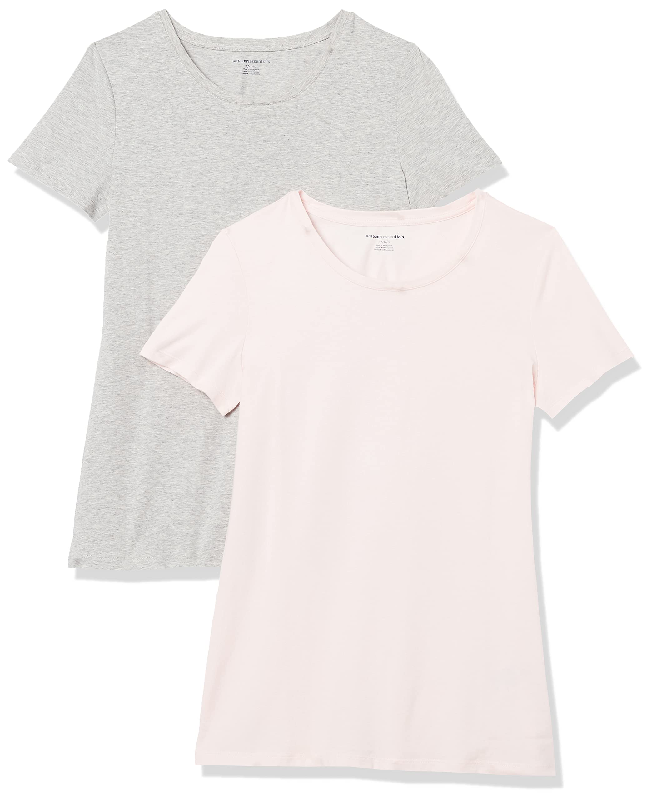 Amazon Essentials T-Shirt Col Rond à Manches Courtes Coupe Classique Femme, Packs Multiples