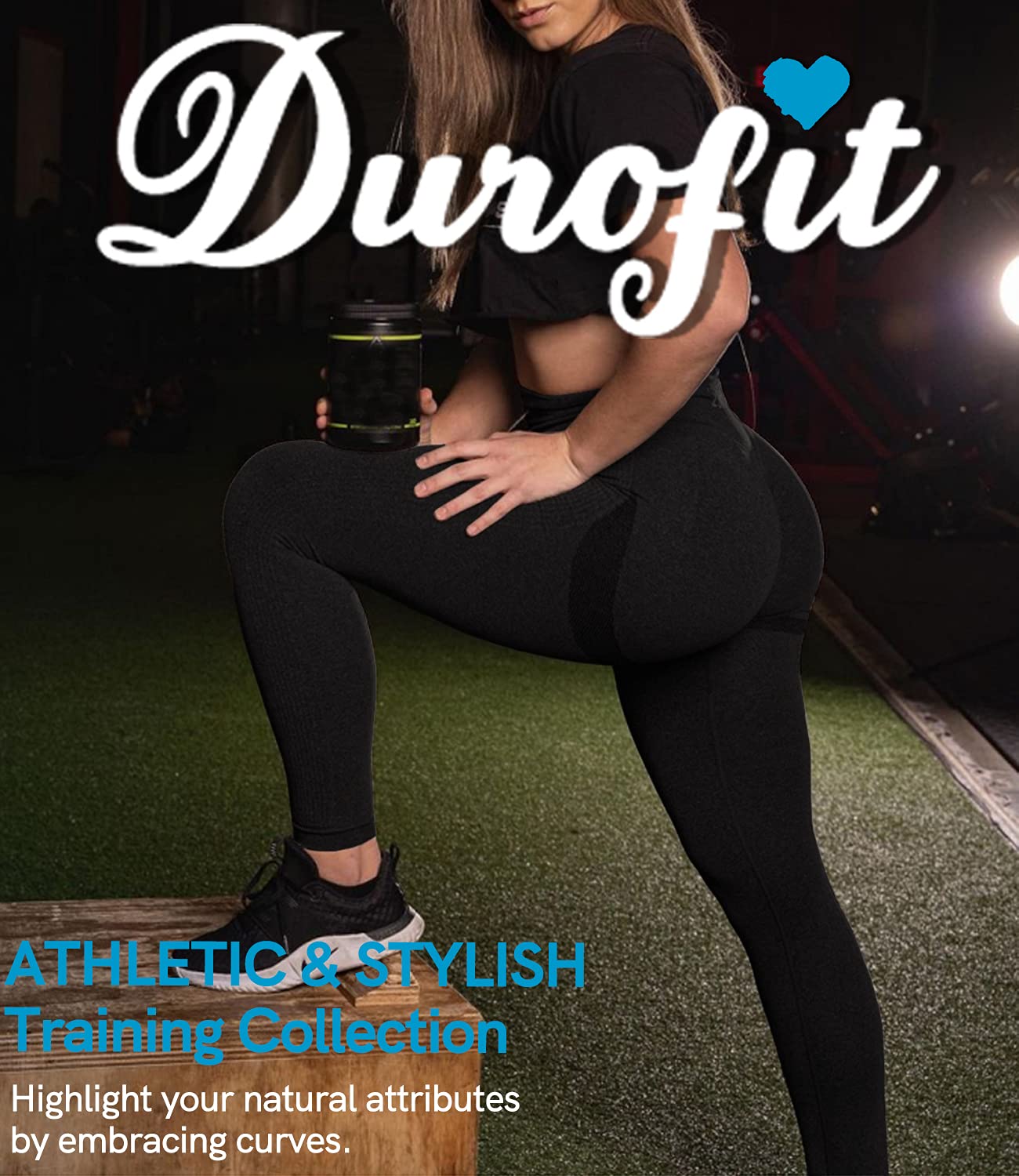 DUROFIT Push Up Legging Sport Femme Anti Cellulite Pantalon Compression Yoga Pants Butt Lift Legging Taille Haute Fitness Gym Jogging Running Course Exercice