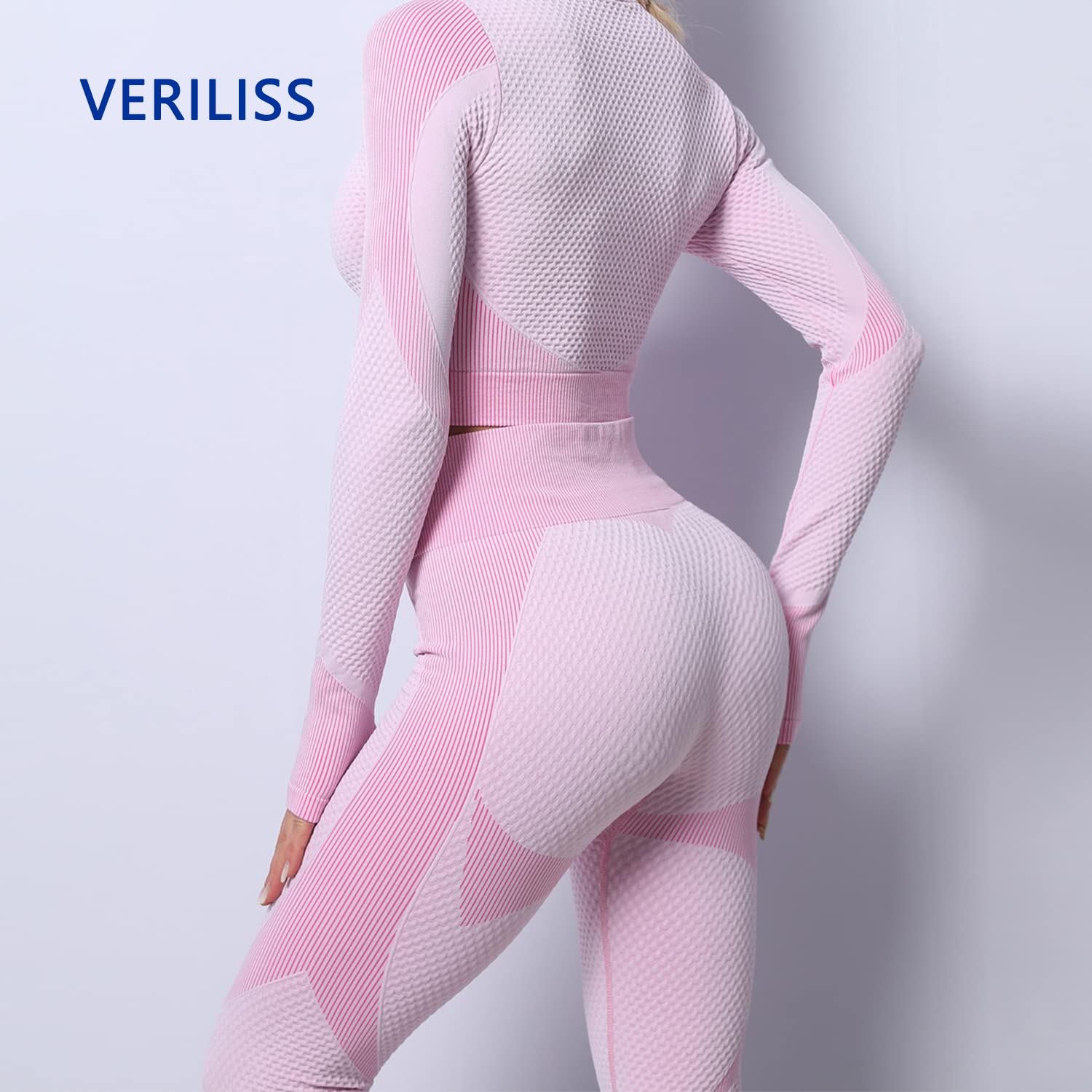 Veriliss Vêtement de Sport Femme 3 Pièces Survêtements D'entraînement Ensembles Soutien-Gorge Sport Legging De Yoga Sportswear Fitness Ensembles D'entraînement Tenues De Sport