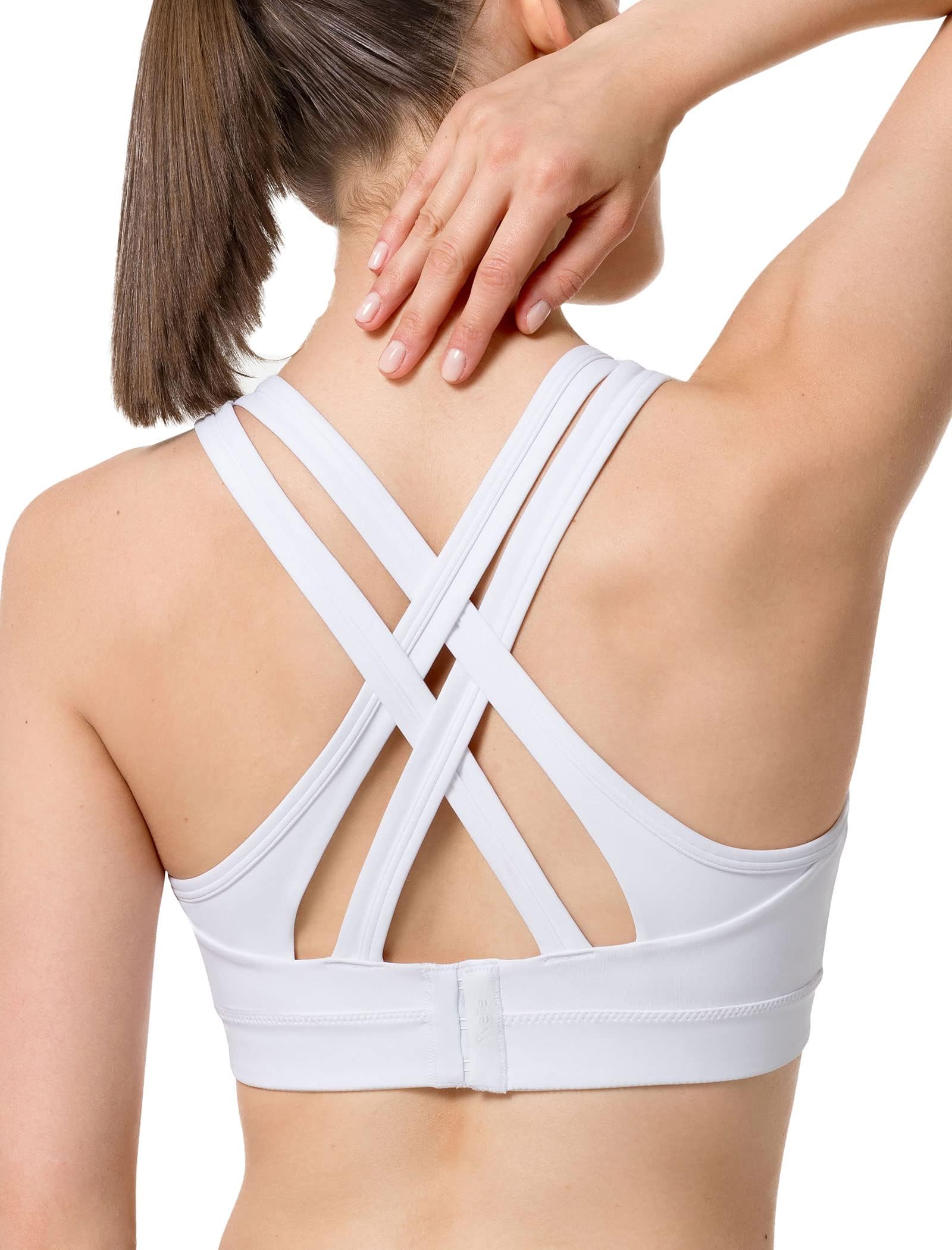 Yvette Soutien Gorge de Sport Femmes Bretelles Réglables Bretelles Réglables Dos Croisées sans Armature Maintien Fort Grande Taille Course Fitness Gym