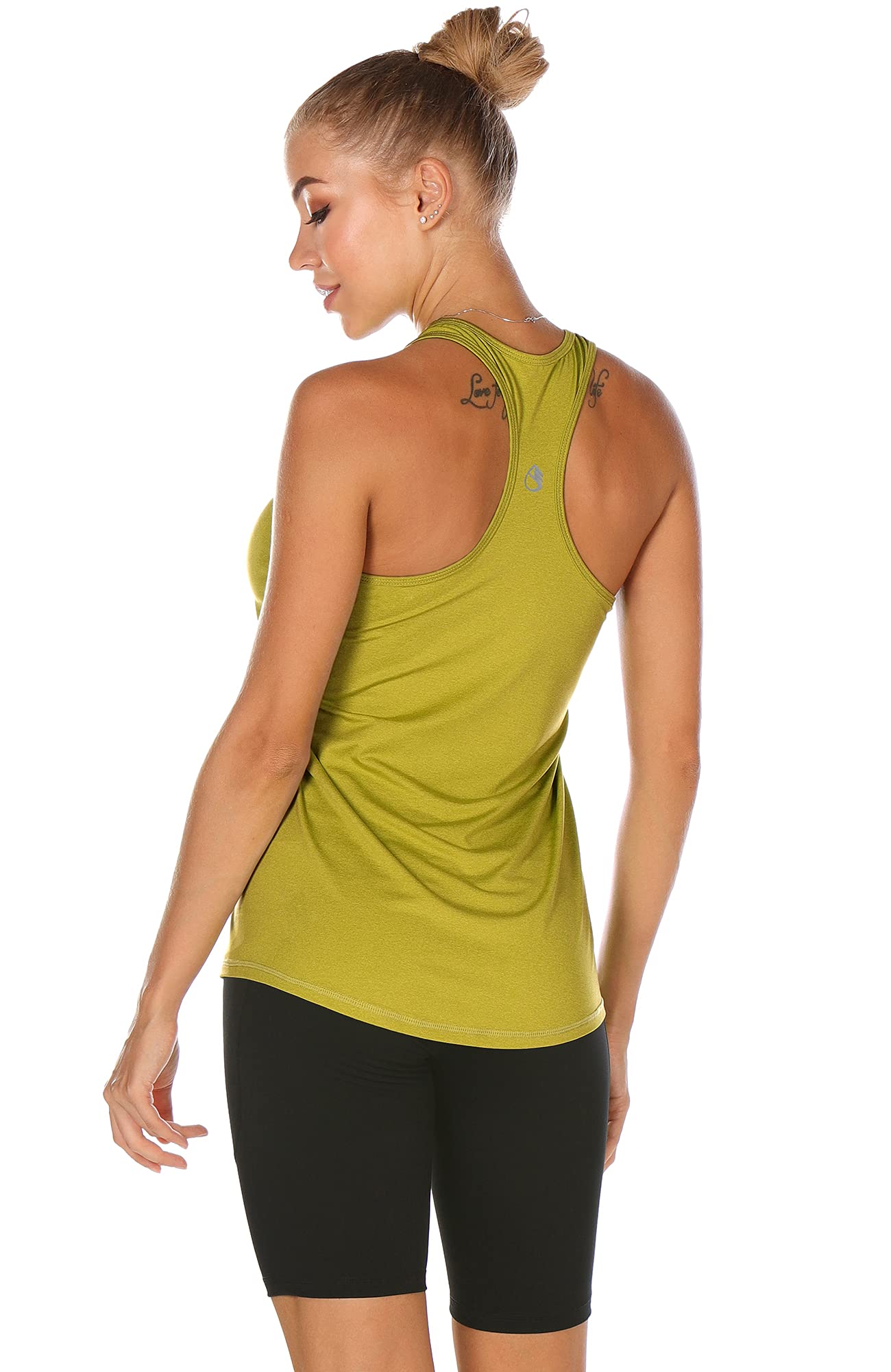 icyzone Débardeur de Sport Femme Dos Nageur Yoga Shirt sans Manches Running Fitness Tank Top, Lot de 3