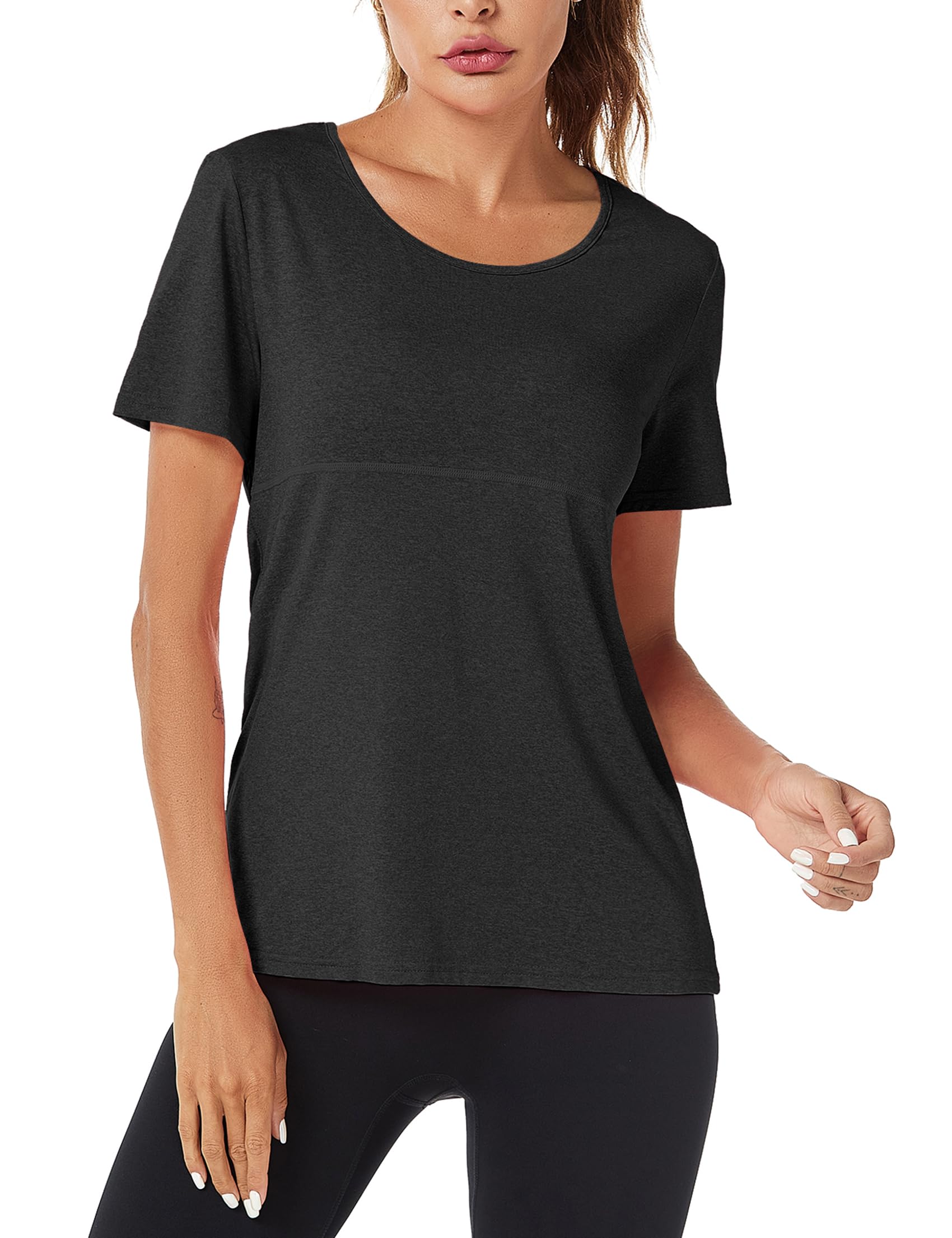 T-SHIRT Sport Femme À Manches Courtes Top de Yoga Casual Respirant