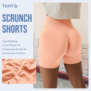 Vertvie Scrunch Butt Women's Sports Shorts, Cycling Shorts Push Up Leggings Short High Waist Yoga Shorts Opaque Seamless Tights Shorts Anti Cellulite