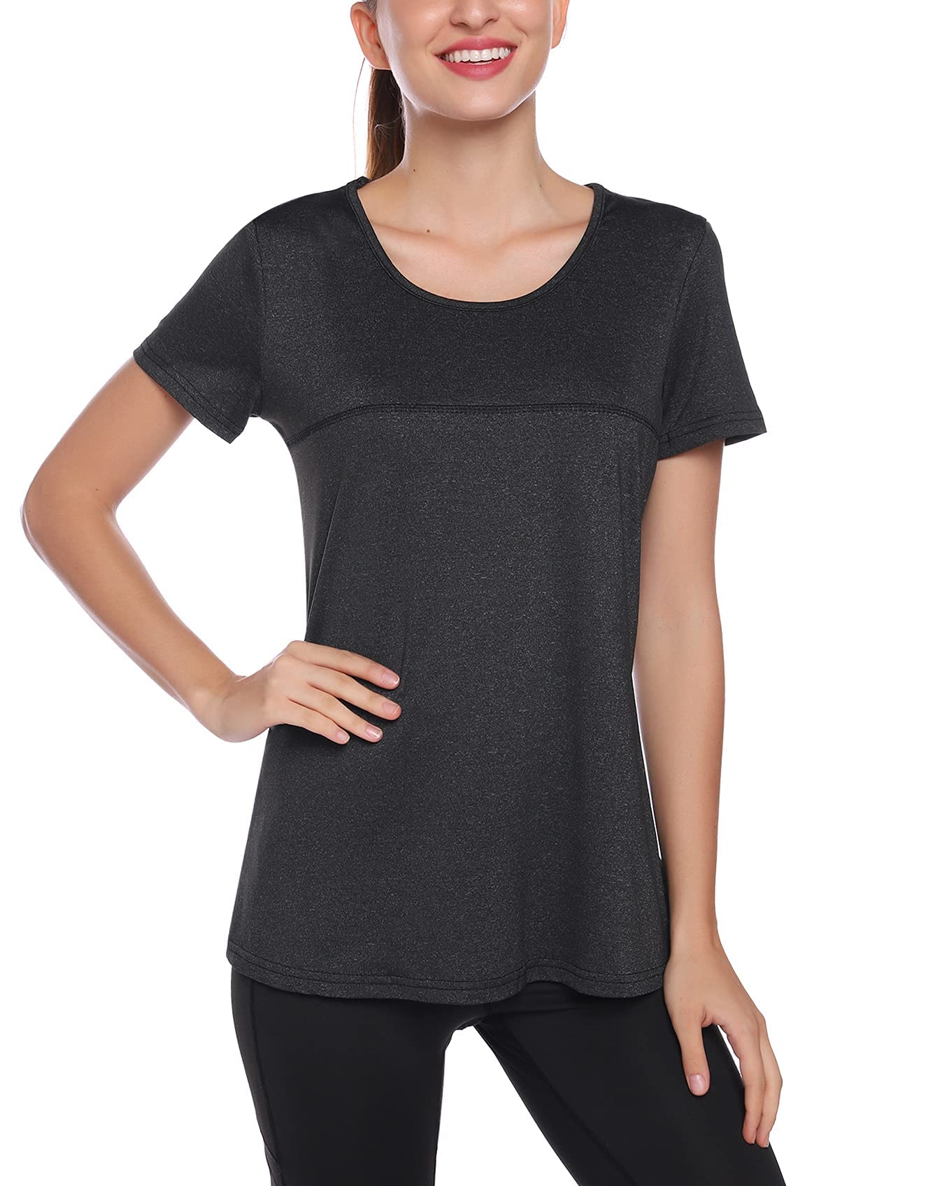 T-SHIRT Sport Femme À Manches Courtes Top de Yoga Casual Respirant