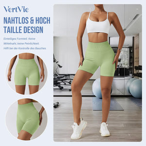 Vertvie Scrunch Butt Women's Sports Shorts, Cycling Shorts Push Up Leggings Short High Waist Yoga Shorts Opaque Seamless Tights Shorts Anti Cellulite