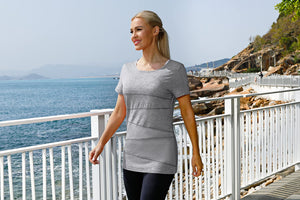 T-SHIRT Sport Femme À Manches Courtes Top de Yoga Casual Respirant