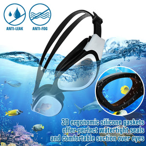 Lunettes de natation à verres polarisés Anti buée Anti UV Étanches Vision nette pour Hommes Femmes Adultes Adolescents