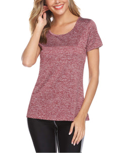 T-SHIRT Sport Femme À Manches Courtes Top de Yoga Casual Respirant