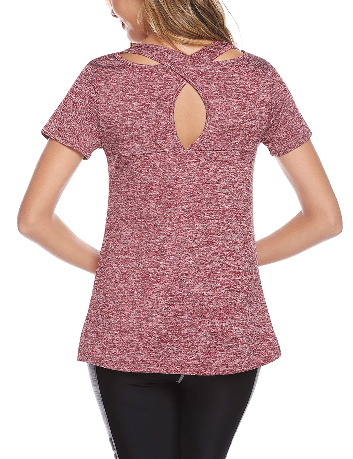 T-SHIRT Sport Femme À Manches Courtes Top de Yoga Casual Respirant