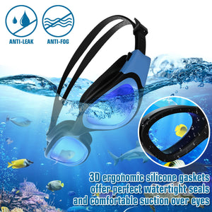 Lunettes de natation à verres polarisés Anti buée Anti UV Étanches Vision nette pour Hommes Femmes Adultes Adolescents