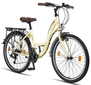 Licorne Bike Stella Premium City Bike 24,26 et 28 pouces – Vélo pour filles, garçons, hommes et femmes – Dérailleur Shimano 21 vitesses – Vélo hollandais