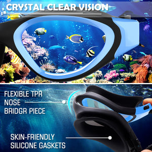 Lunettes de natation à verres polarisés Anti buée Anti UV Étanches Vision nette pour Hommes Femmes Adultes Adolescents