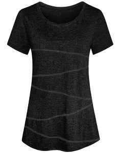 T-SHIRT Sport Femme À Manches Courtes Top de Yoga Casual Respirant