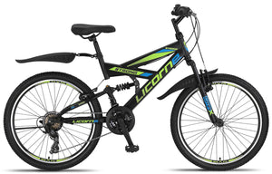 Licorne Bike VTT en V de qualité supérieure de 24 et 26 pouces - Vélo pour garçons, filles, femmes et hommes - 21 vitesses - Suspension complète