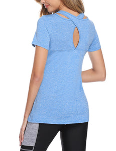 T-SHIRT Sport Femme À Manches Courtes Top de Yoga Casual Respirant