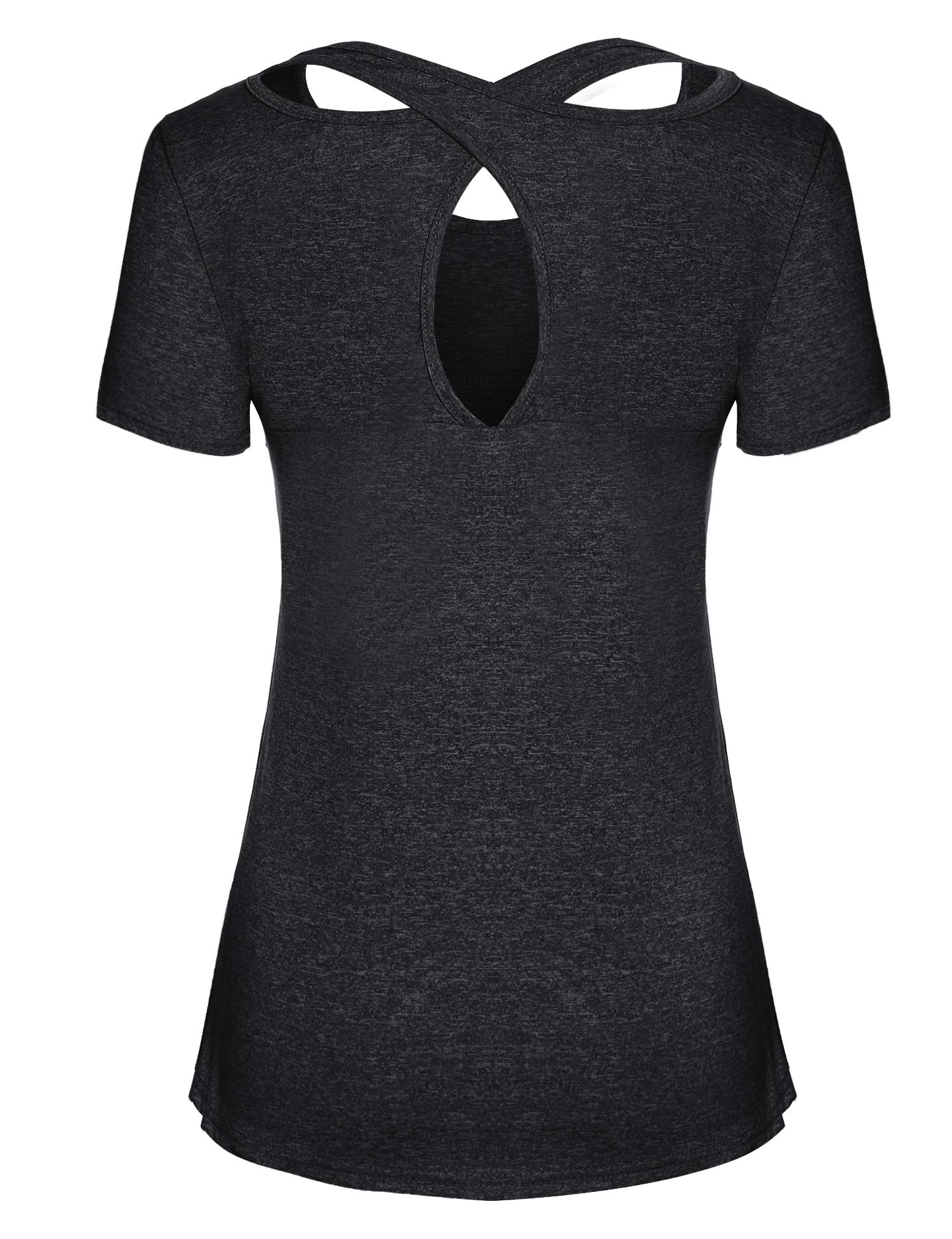 Sykooria Sport Femme À Manches Courtes Tee Shirt Été Top de Yoga Casual Respirant Chemise À Séchage Rapide