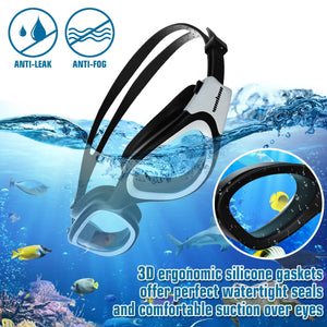 Lunettes de natation à verres polarisés Anti buée Anti UV Étanches Vision nette pour Hommes Femmes Adultes Adolescents