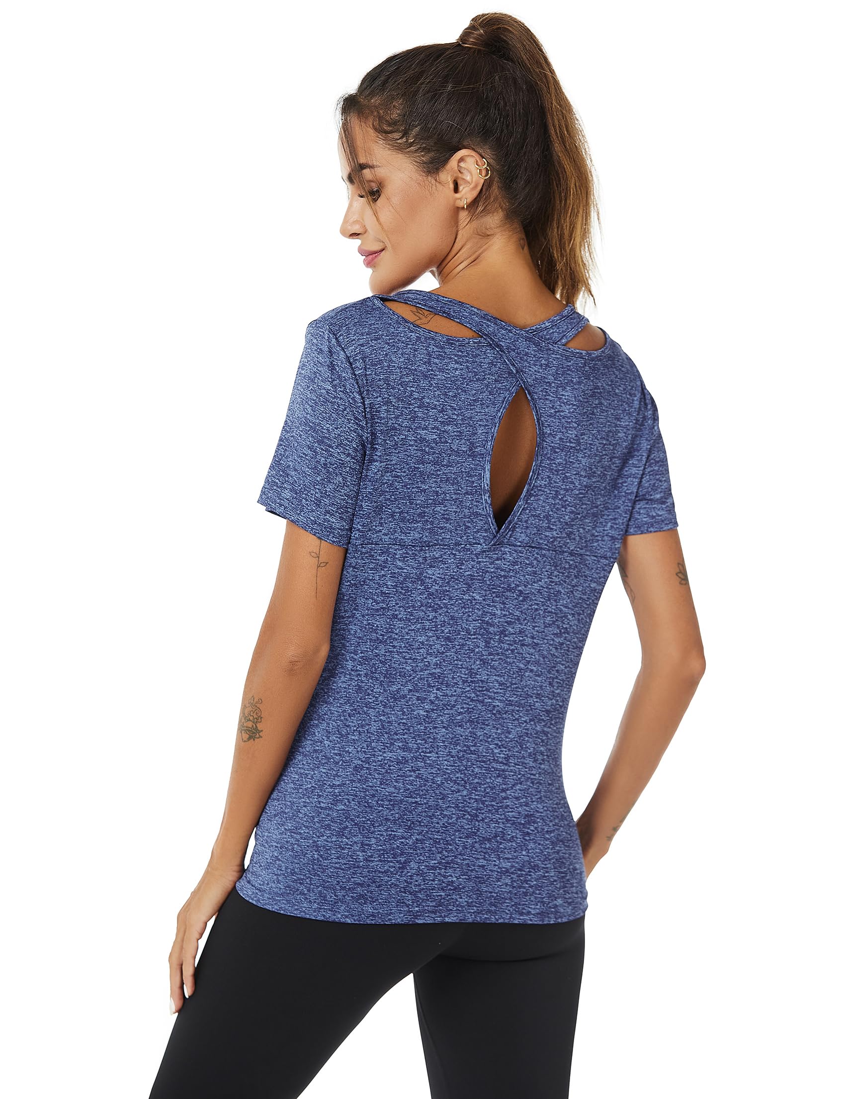 T-SHIRT Sport Femme À Manches Courtes Top de Yoga Casual Respirant