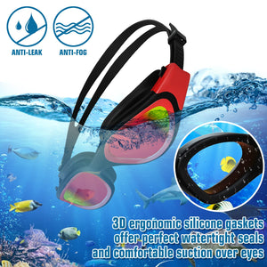 Lunettes de natation à verres polarisés Anti buée Anti UV Étanches Vision nette pour Hommes Femmes Adultes Adolescents