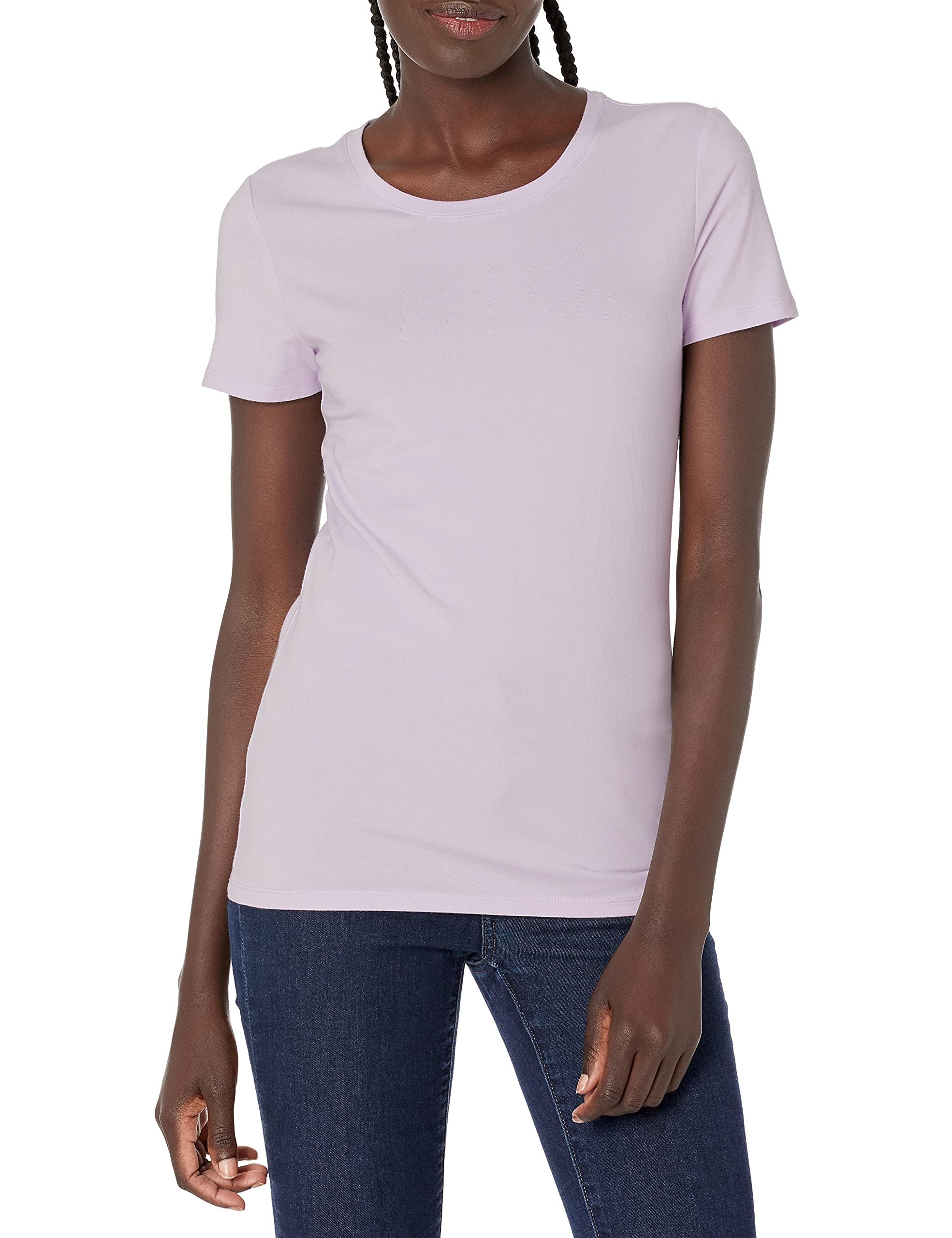 Amazon Essentials T-Shirt Col Rond à Manches Courtes Coupe Classique Femme, Packs Multiples