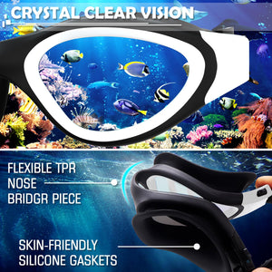 Lunettes de natation à verres polarisés Anti buée Anti UV Étanches Vision nette pour Hommes Femmes Adultes Adolescents