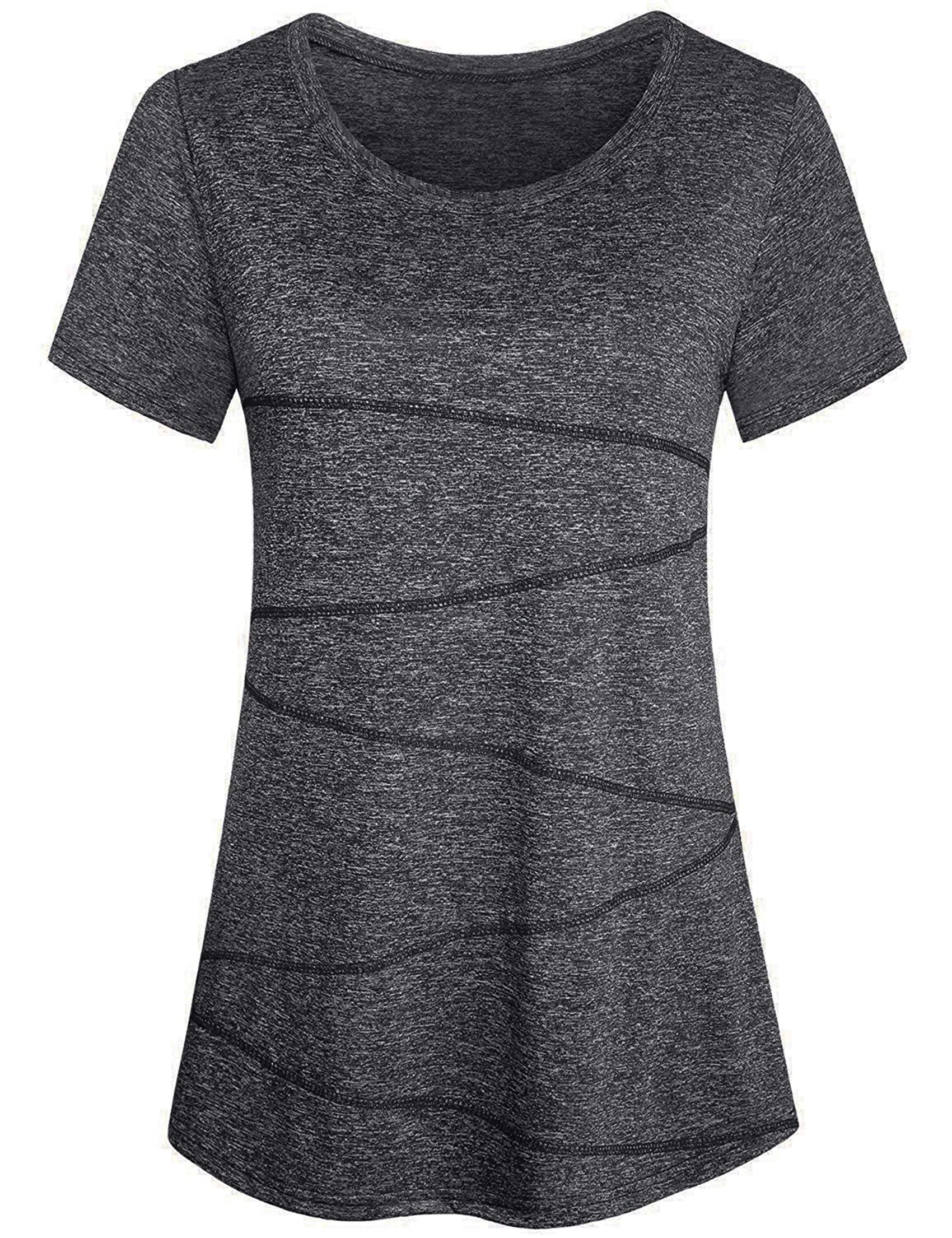 Sykooria Sport Femme À Manches Courtes Tee Shirt Été Top de Yoga Casual Respirant Chemise À Séchage Rapide