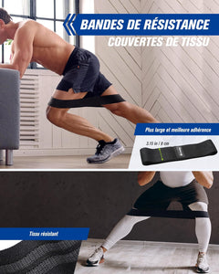 ALongSong Kit Elastique Musculation Barre de Pilates avec 6 Bandes Elastiques 30 - 360LBS Longueur Réglable & Ancrage de Porte Musculation Homme Femme Elastique Sport - fitnessterapy