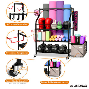 Amonax Home Gym Support Halteres, Support De Yoga Rack Musculation De Salle De Sport Pour Bandes De Résistance, Accessoires De Fitness, Portoirs De Stockage Des Poids Pour Femme - fitnessterapy