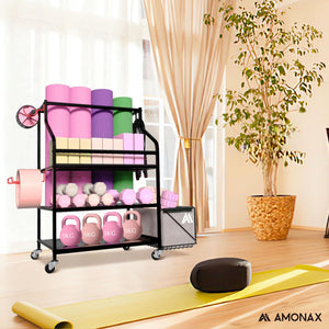 Amonax Home Gym Support Halteres, Support De Yoga Rack Musculation De Salle De Sport Pour Bandes De Résistance, Accessoires De Fitness, Portoirs De Stockage Des Poids Pour Femme - fitnessterapy
