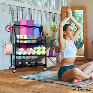 Amonax Home Gym Support Halteres, Support De Yoga Rack Musculation De Salle De Sport Pour Bandes De Résistance, Accessoires De Fitness, Portoirs De Stockage Des Poids Pour Femme - fitnessterapy