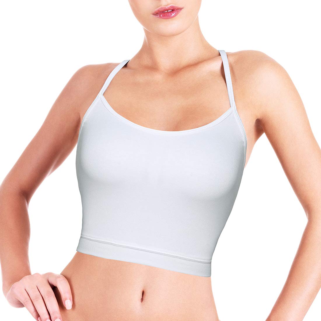 BQTQ 2 Pièces Camisole Top Crop, Crop Tank Top Spaghetti Crop Top pour Femme Fille - fitnessterapy