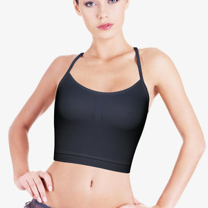 BQTQ 2 Pièces Camisole Top Crop, Crop Tank Top Spaghetti Crop Top pour Femme Fille - fitnessterapy