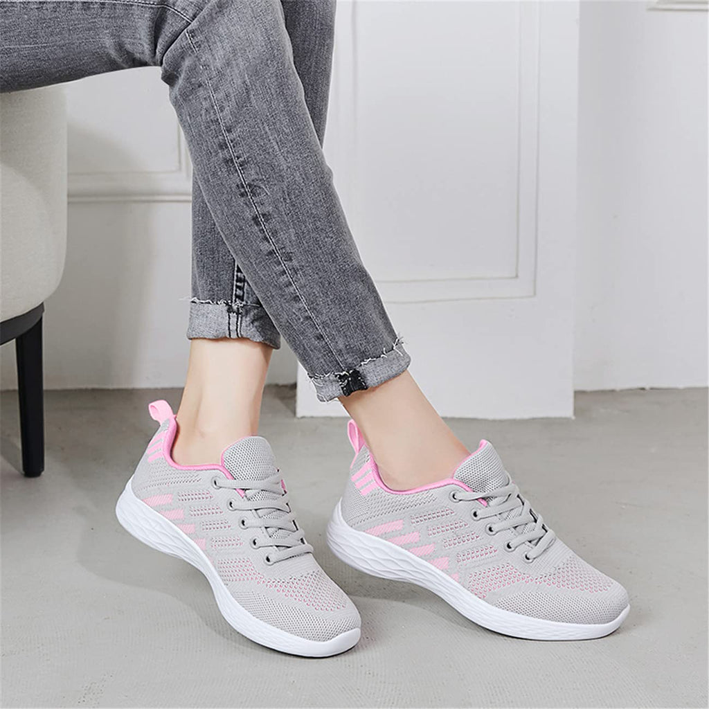 BRKVALIT Chaussures de Running Course Femmes Sports Fitness Gym Baskets Sneakers Poids Léger Rose - fitnessterapy