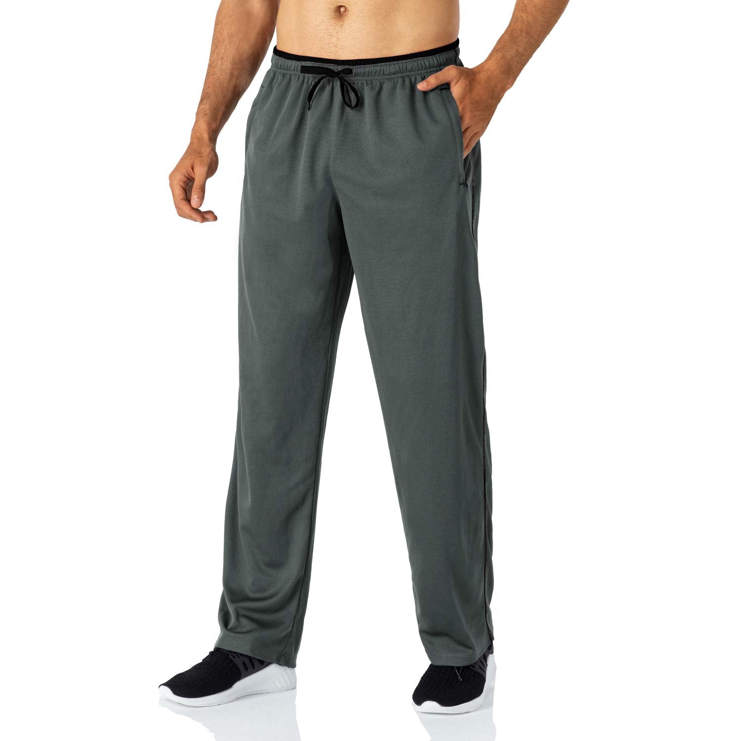 Butrends Pantalon de Jogging pour Homme Pantalon de Course léger avec Poches zippées Pantalon de Sport Taille élastique Pantalon de survêtement à Fond Ouvert - fitnessterapy