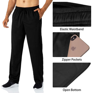 Butrends Pantalon de Jogging pour Homme Pantalon de Course léger avec Poches zippées Pantalon de Sport Taille élastique Pantalon de survêtement à Fond Ouvert - fitnessterapy