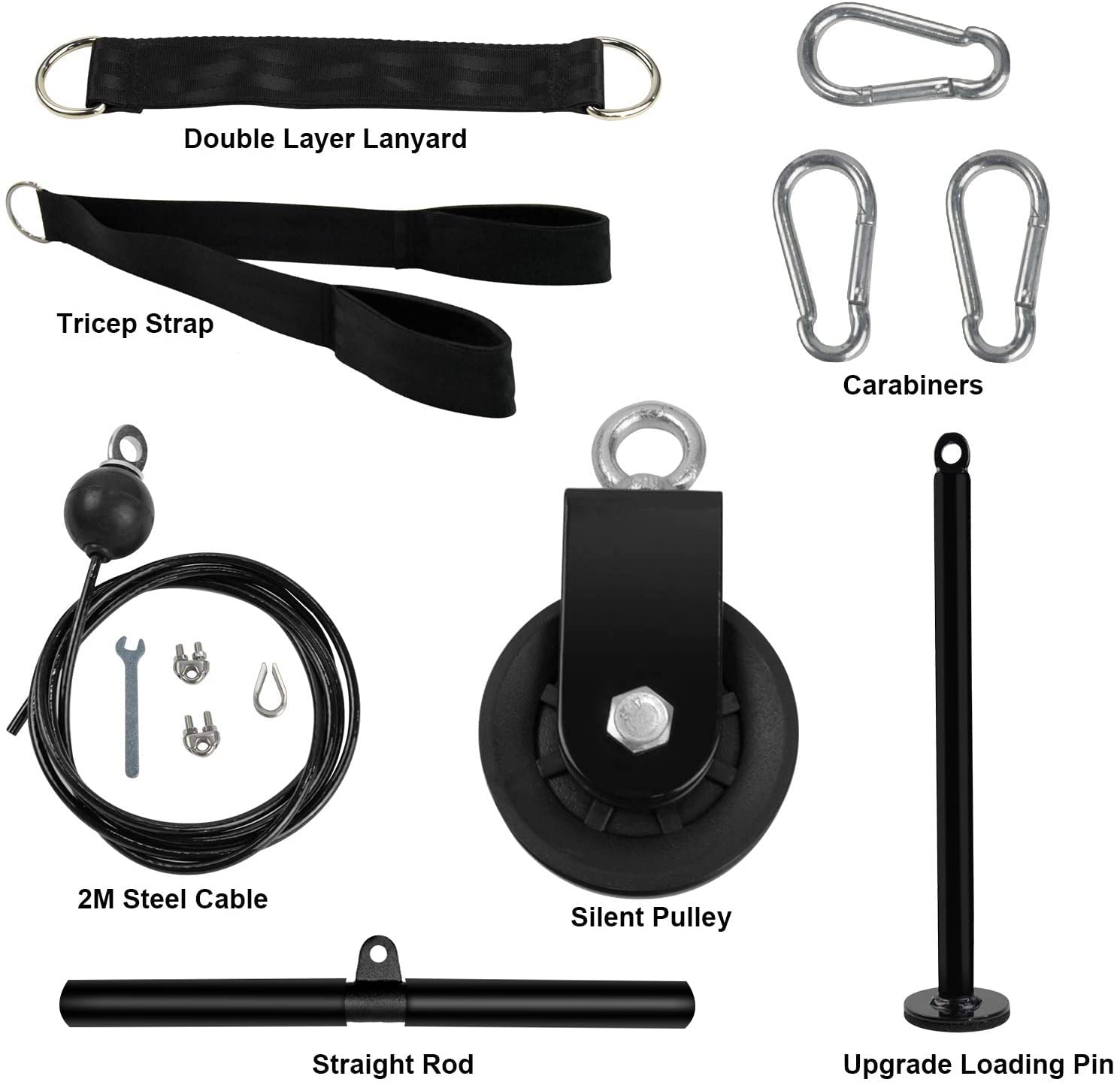 Cable Poulie Musculation Tirage Pulldown Machine Kit Corde Poulie Haute Triceps Entraînement des Bras - fitnessterapy