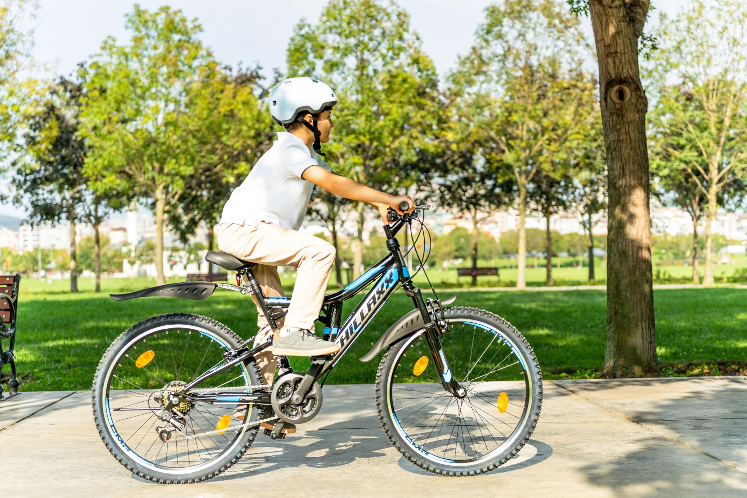 Chillaxx Falcon VTT de 24, 26, 27,5 et 29″, pour garçons, filles, femmes et hommes, frein à disque, dérailleur à 21 vitesses, suspension complète - fitnessterapy