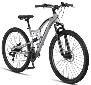 Chillaxx Falcon VTT de 24, 26, 27,5 et 29″, pour garçons, filles, femmes et hommes, frein à disque, dérailleur à 21 vitesses, suspension complète - fitnessterapy