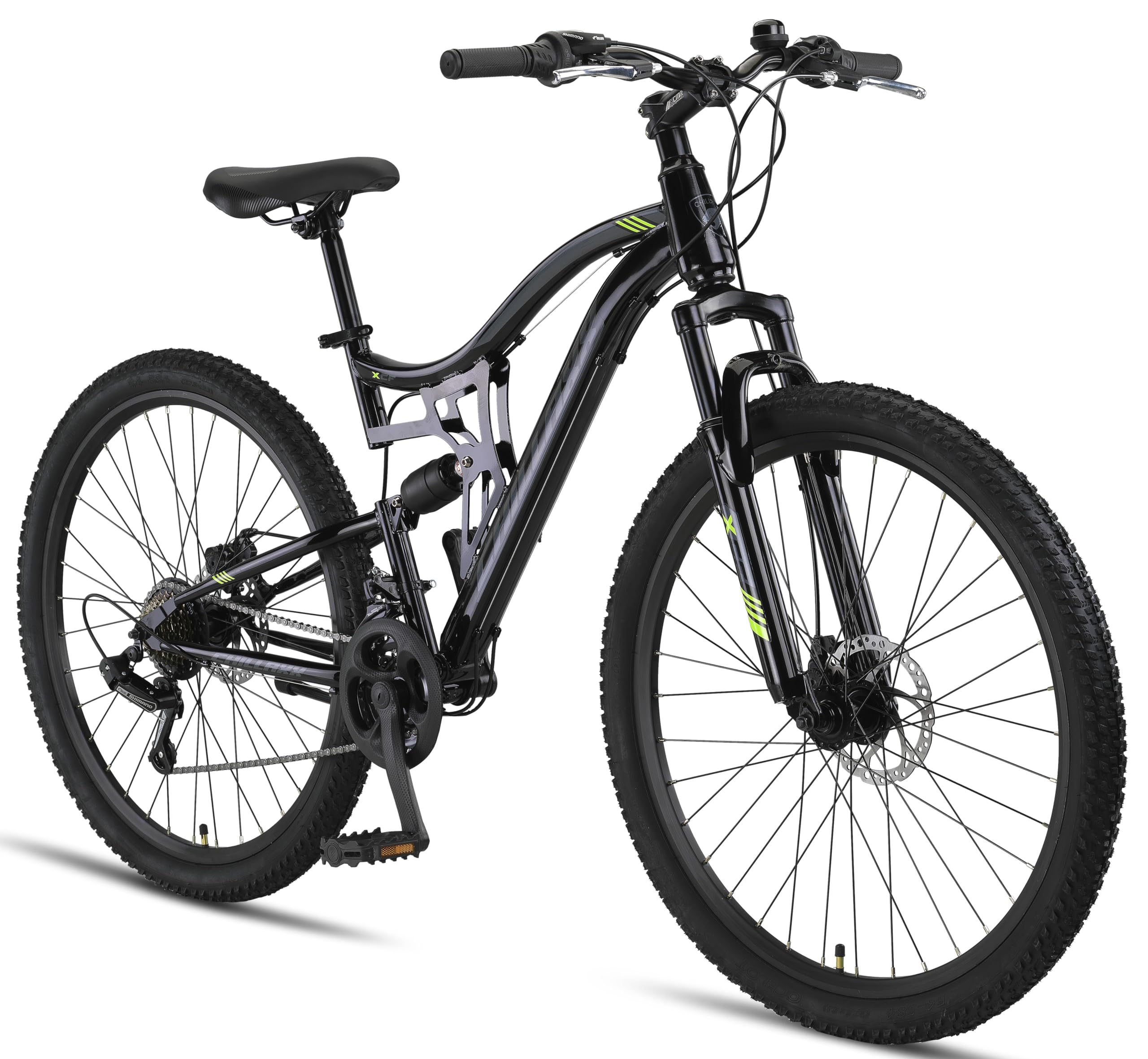 Chillaxx Falcon VTT de 24, 26, 27,5 et 29″, pour garçons, filles, femmes et hommes, frein à disque, dérailleur à 21 vitesses, suspension complète - fitnessterapy