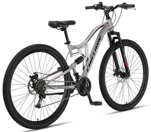 Chillaxx Falcon VTT de 24, 26, 27,5 et 29″, pour garçons, filles, femmes et hommes, frein à disque, dérailleur à 21 vitesses, suspension complète - fitnessterapy