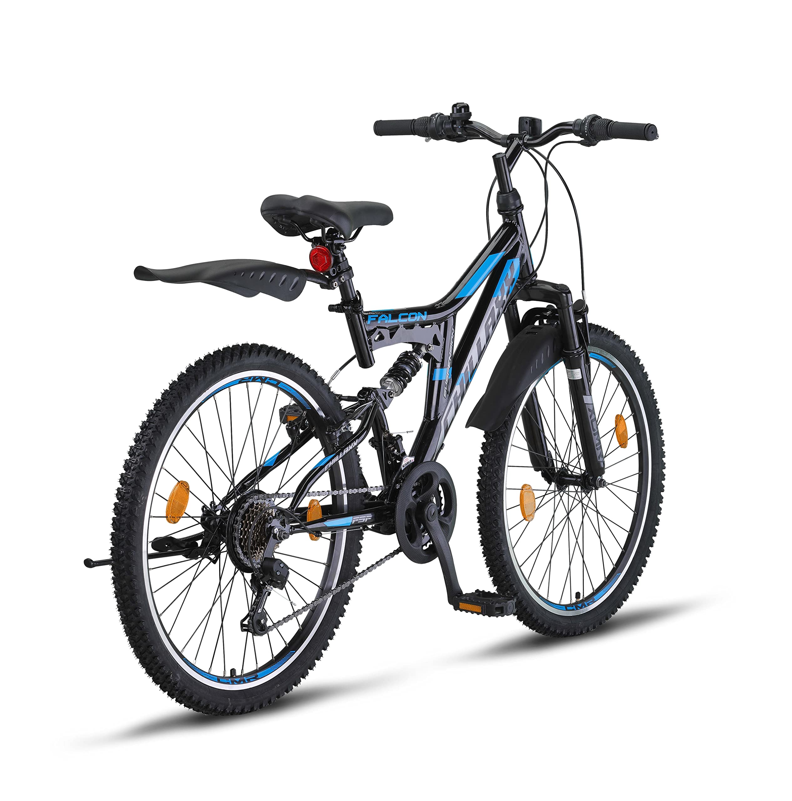 Chillaxx Falcon VTT de 24, 26, 27,5 et 29″, pour garçons, filles, femmes et hommes, frein à disque, dérailleur à 21 vitesses, suspension complète - fitnessterapy