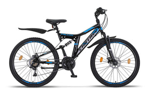 Chillaxx Falcon VTT de 24, 26, 27,5 et 29″, pour garçons, filles, femmes et hommes, frein à disque, dérailleur à 21 vitesses, suspension complète - fitnessterapy