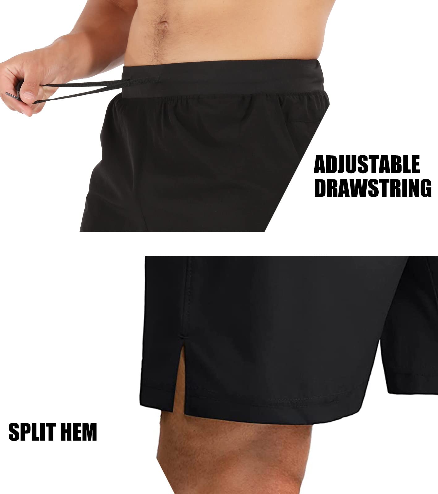 Comilaka Homme Shorts de Sport 7" Short Course à Pied Léger Séchage Rapide Running Jogging Fitness Short avec Poches Zippées - fitnessterapy