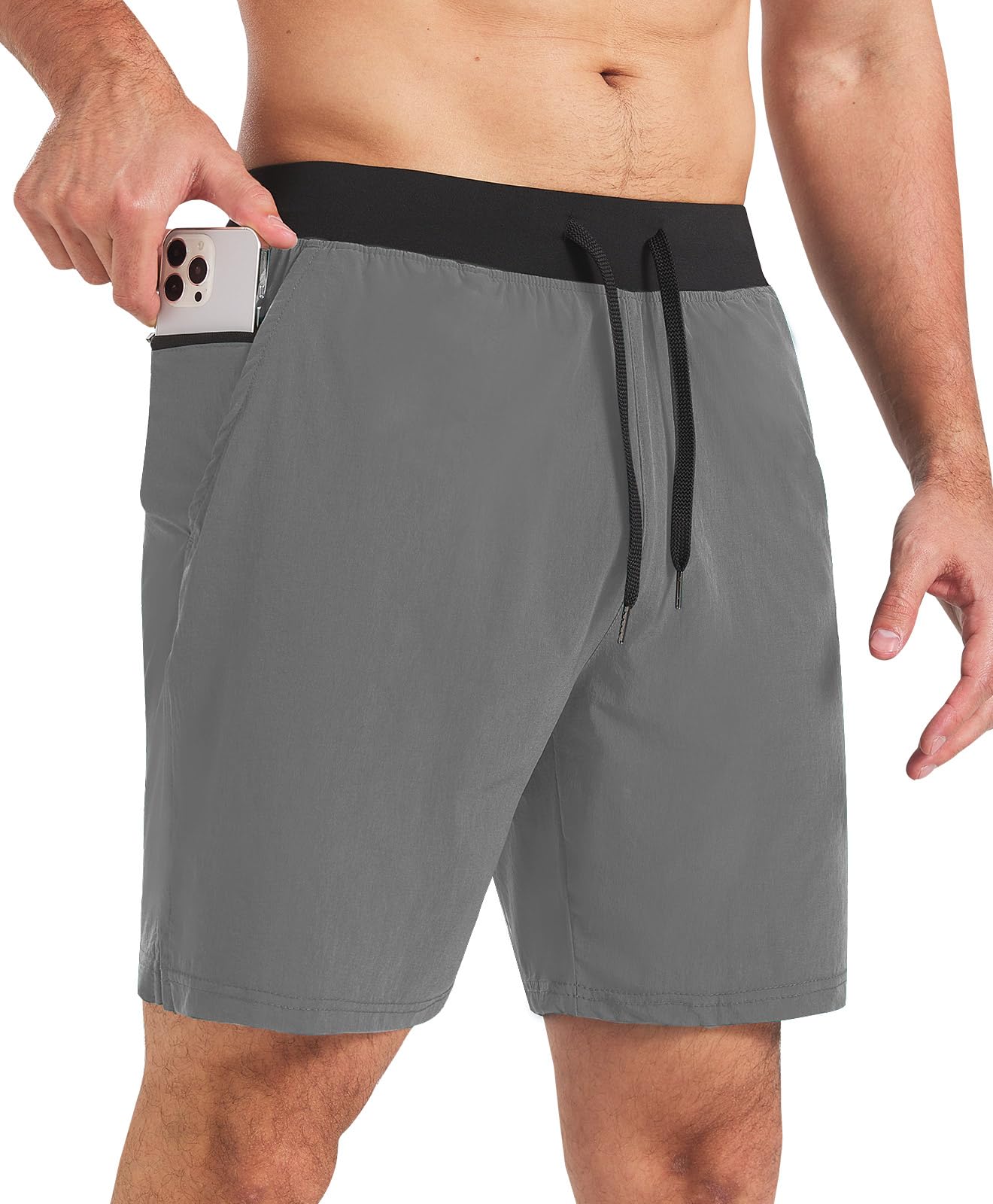 Comilaka Homme Shorts de Sport 7" Short Course à Pied Léger Séchage Rapide Running Jogging Fitness Short avec Poches Zippées - fitnessterapy