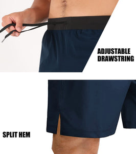 Comilaka Homme Shorts de Sport 7" Short Course à Pied Léger Séchage Rapide Running Jogging Fitness Short avec Poches Zippées - fitnessterapy